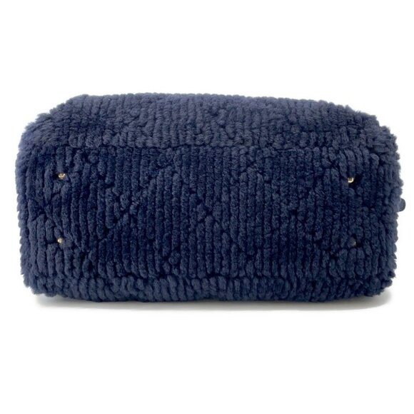 CHANEL Coco Neige Bowling Bag Size Large Shearling/Lambskin Navy AS5059 - Picture 4 of 13